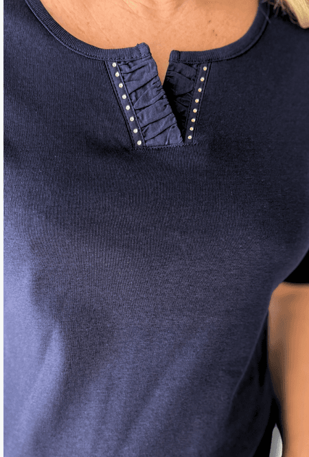 Hovedbilde Inger t-shirt marineblå m/strass