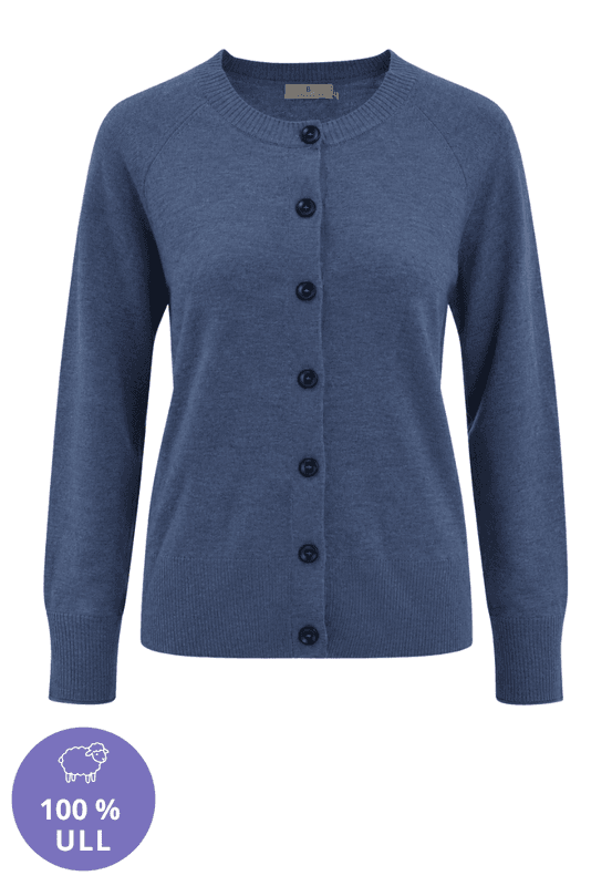 Anny myk ullcardigan blue melange