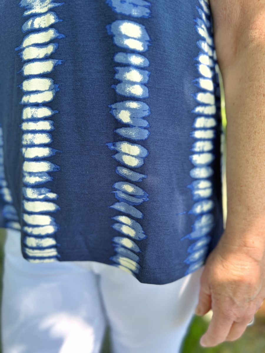 Sølvi singlet blå batikk
