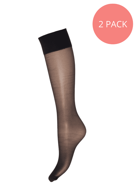 Knestrømper 2pk 20den svart
