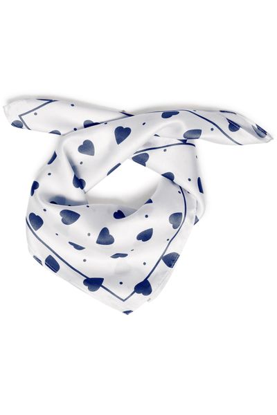 Hovedbilde Silkeskjerf hjerte blå