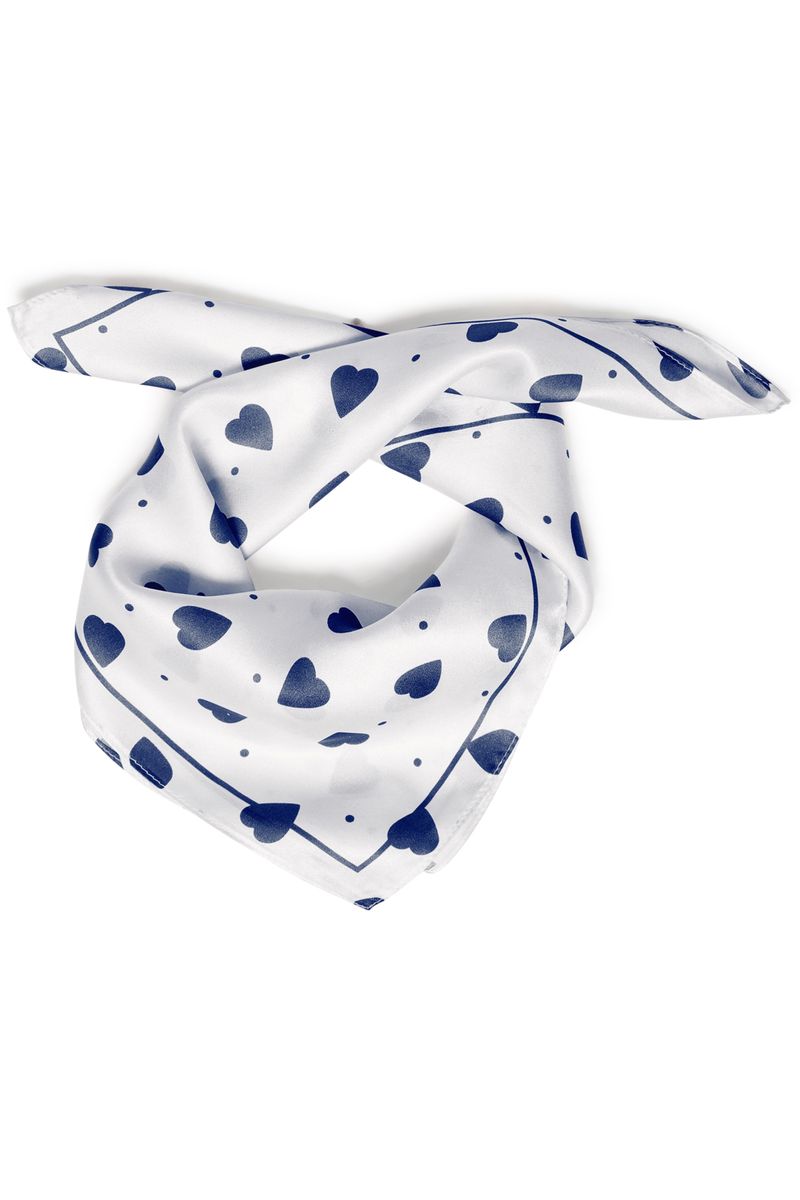 Silkeskjerf hjerte blå