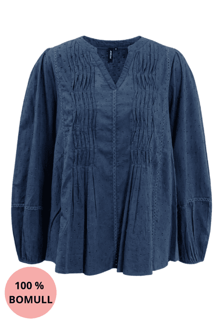 Hovedbilde Petra bomullsbluse denimblå