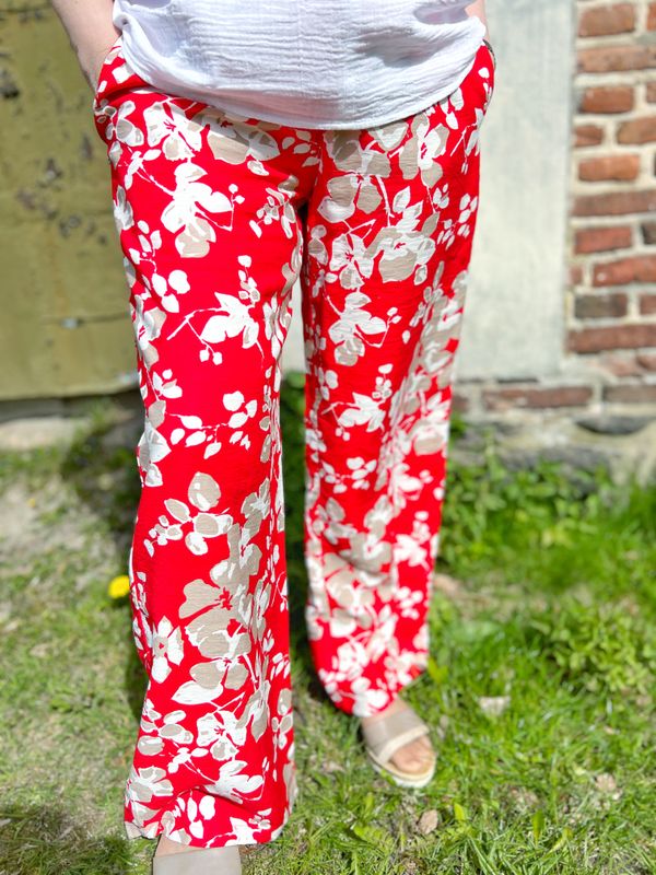 Tove sommerbukser rød blomst