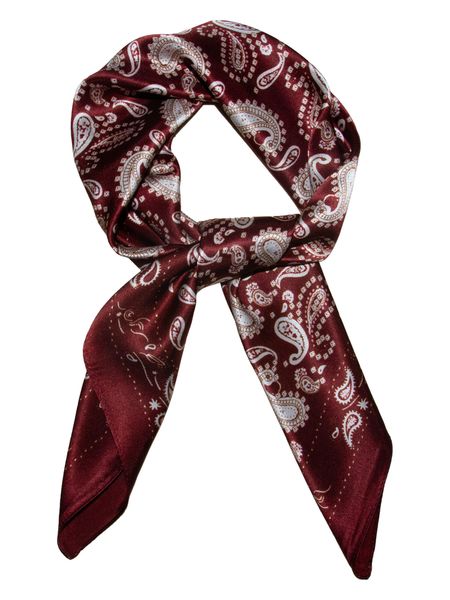Hovedbilde Silkeskjerf vinrød paisley