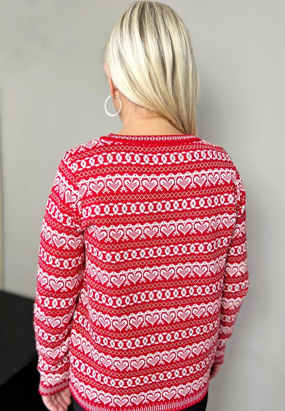 Kristin genser hjerterød