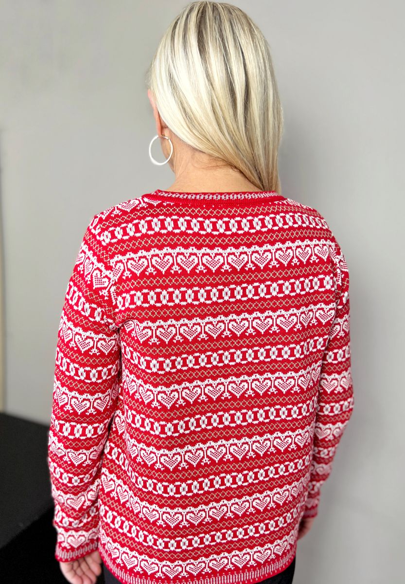 Kristin genser hjerterød