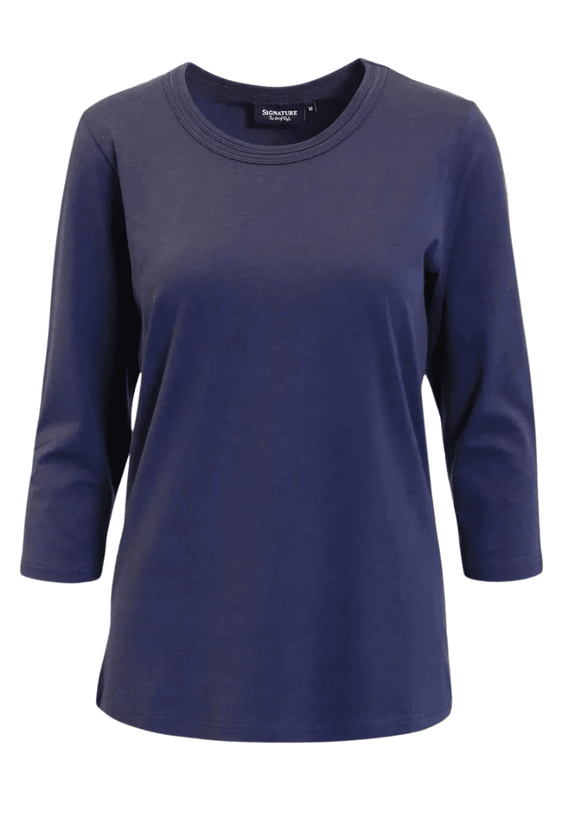 Mona basic topp marineblå
