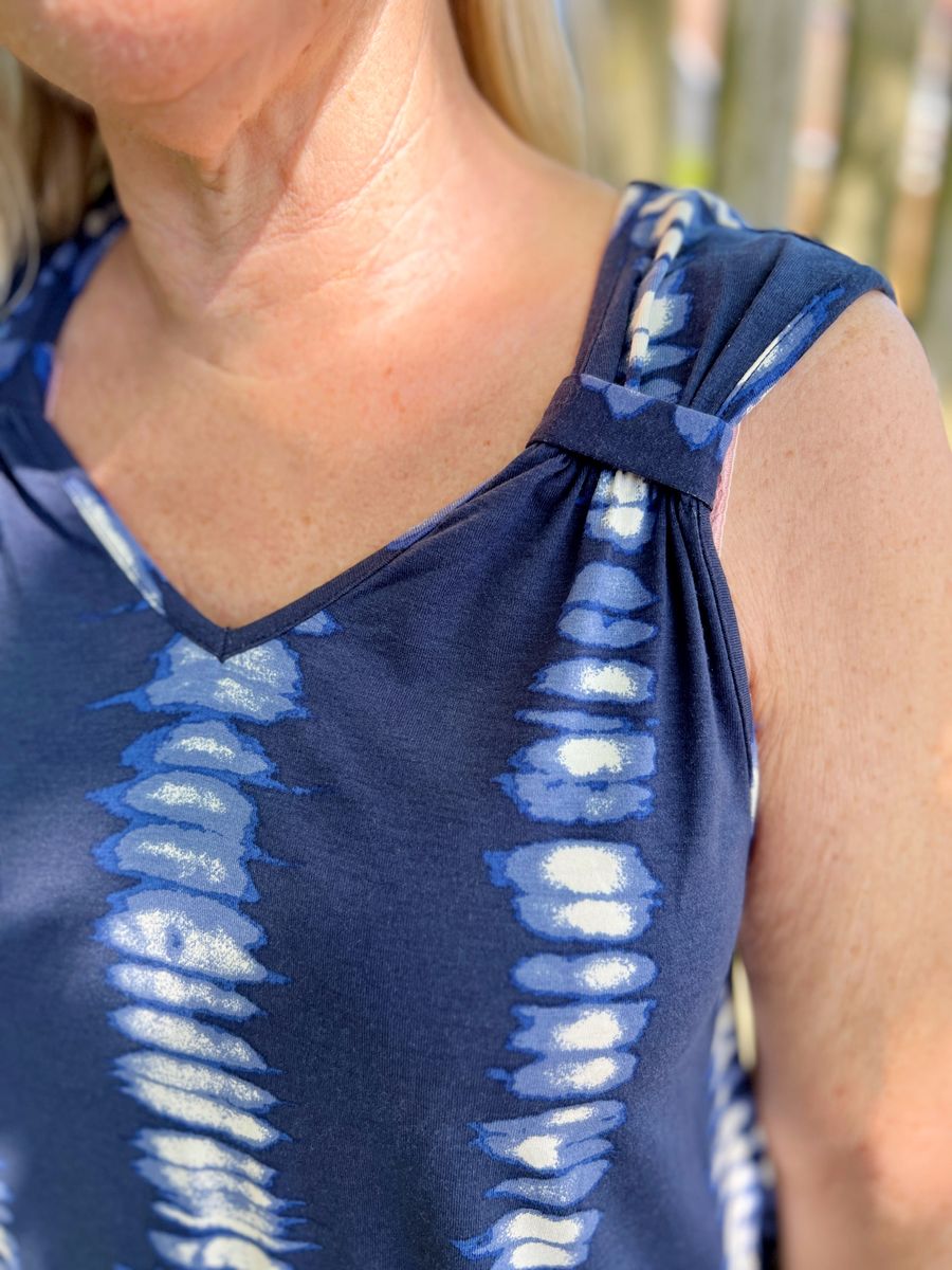 Sølvi singlet blå batikk