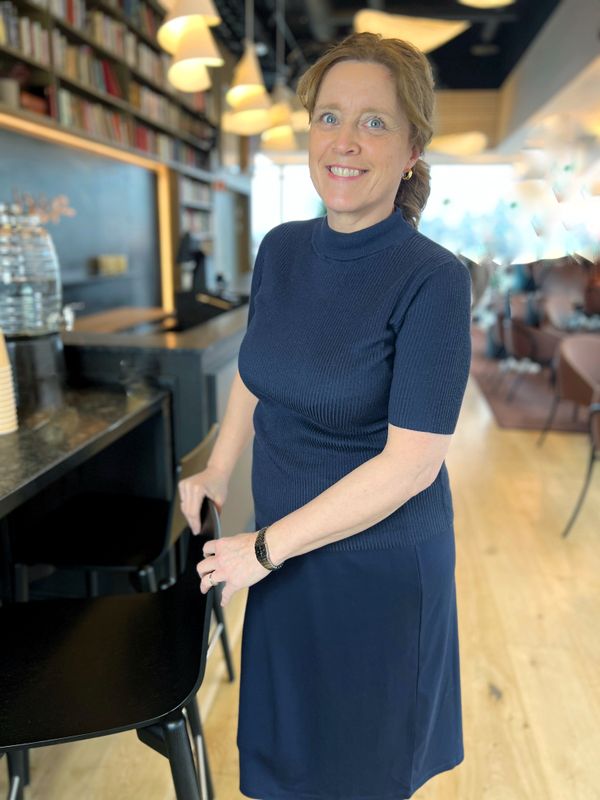 Nina ribb-topp blå