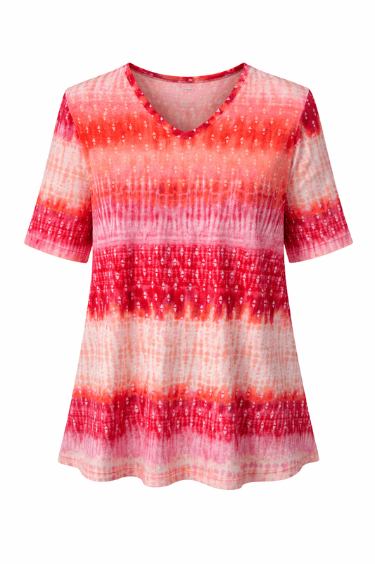 Lisen t-shirt korall batikk
