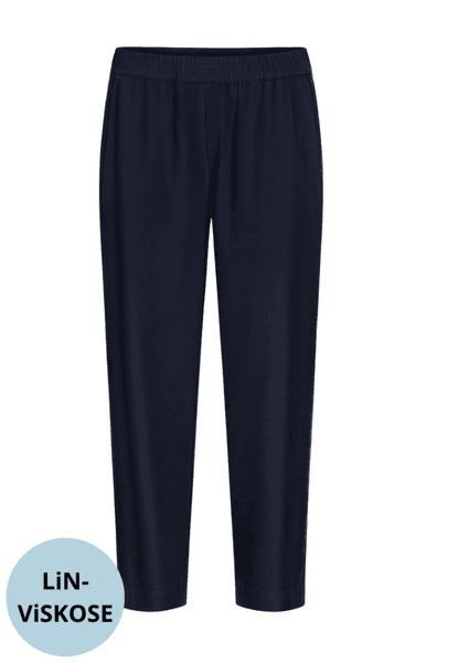 Hovedbilde Inger capri bukser lin marineblå