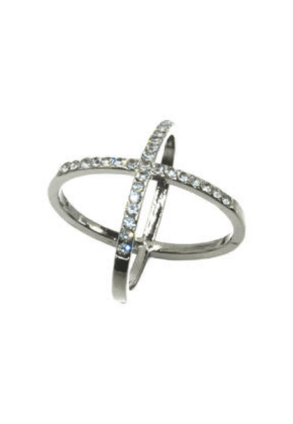 Hovedbilde Skjerf-ring med strass sølvfarget