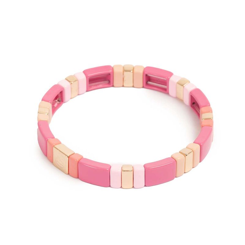 Emaljert armbånd S/M  rosa