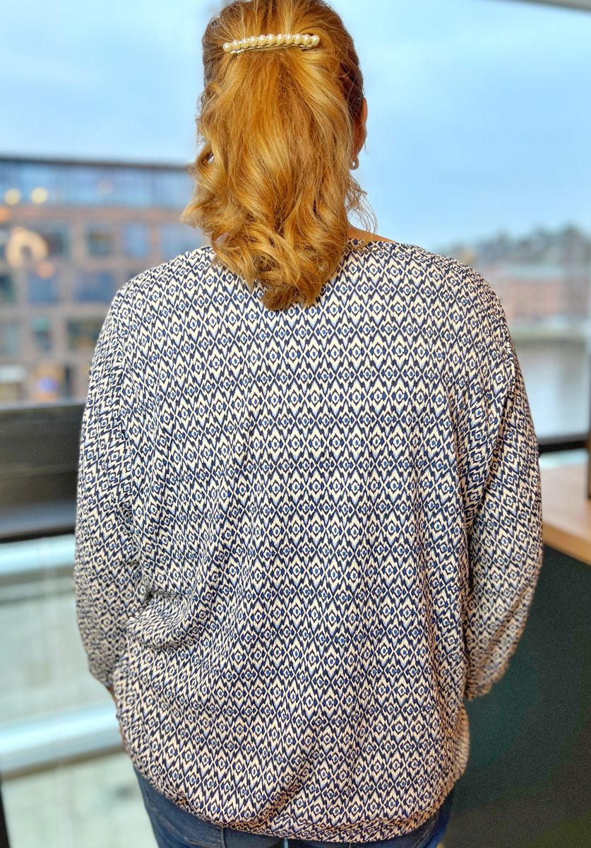 Irene topp zig zag blue