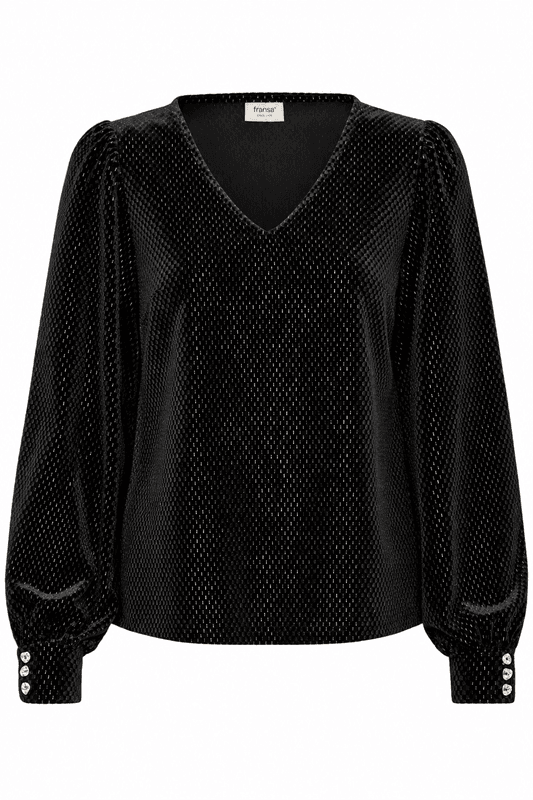 Katti blusetopp svart glitter