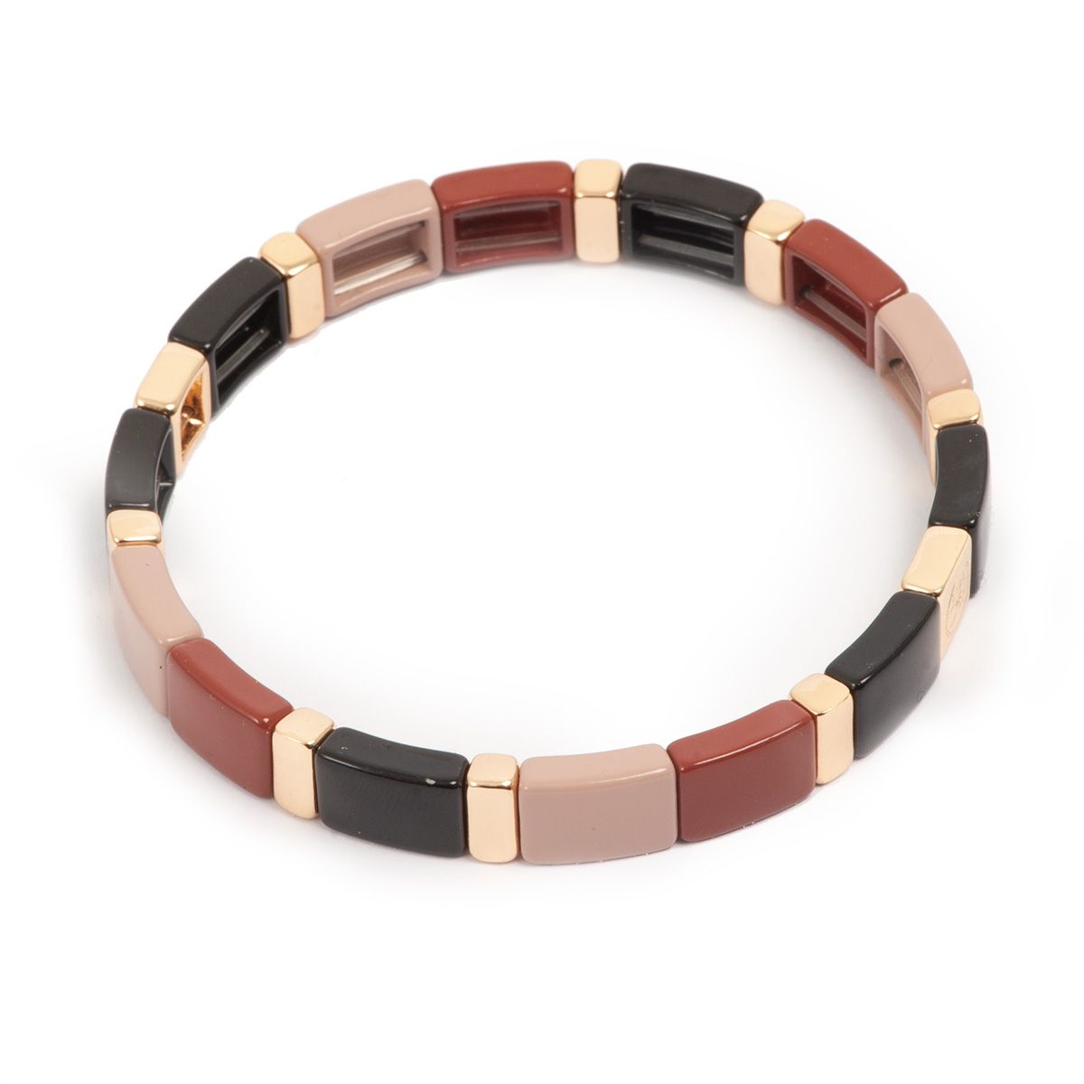 Emaljert armbånd bruntoner  L/XL