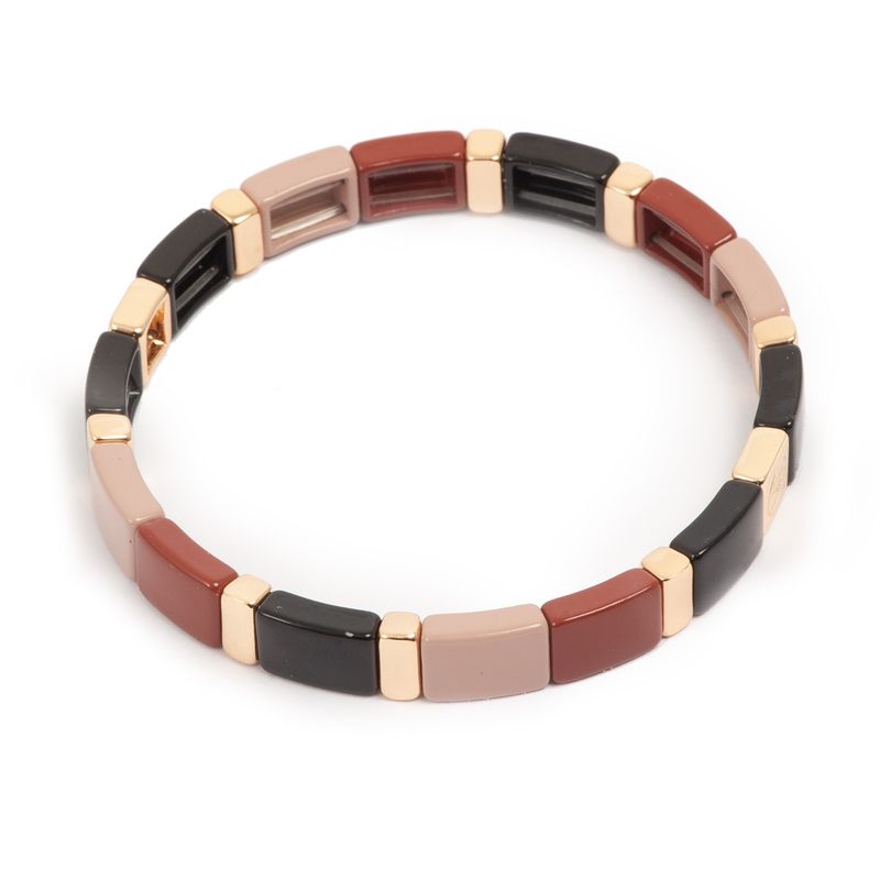 Emaljert armbånd bruntoner  L/XL
