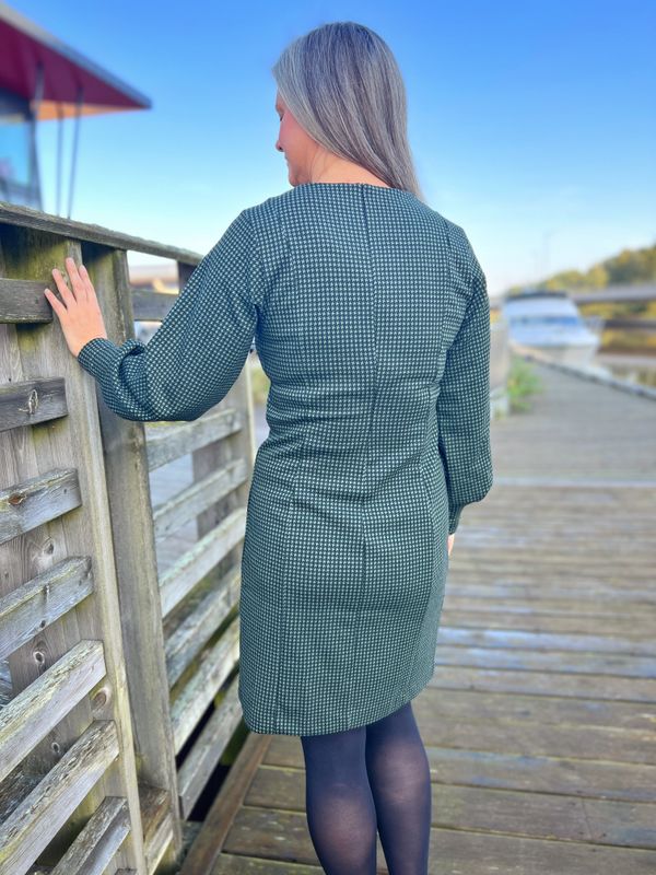 Anette rutet kjole grønn