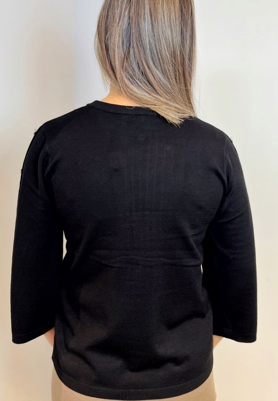 Kjersti genser med knapper svart