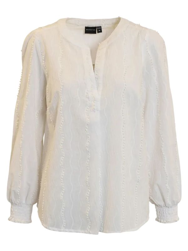 Tora bluse brodert bølge kremhvit