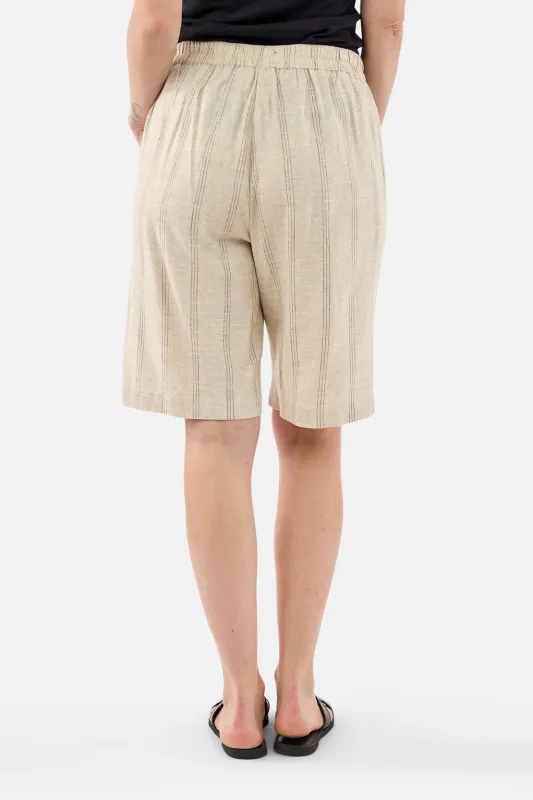 Carine linshorts natur stripe
