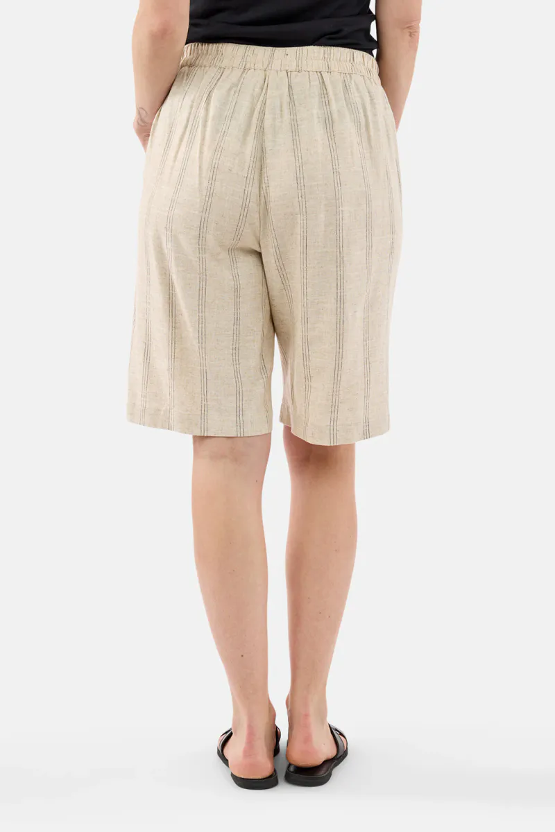Carine linshorts natur stripe