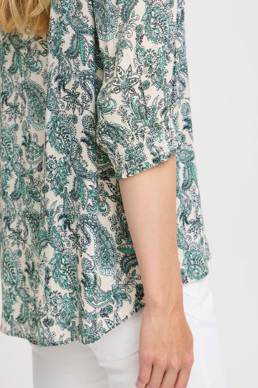 Anette paisley bluse grønn