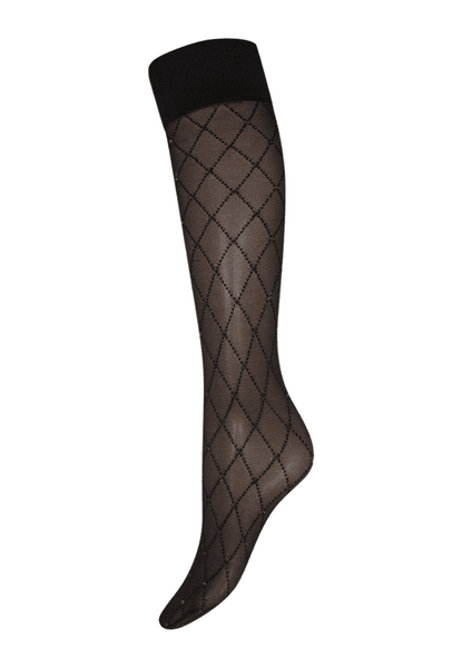 Hovedbilde Knestrømper m/ruter svart 37-41