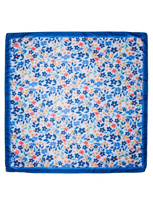 Hovedbilde  Skjerf blomstereng blå