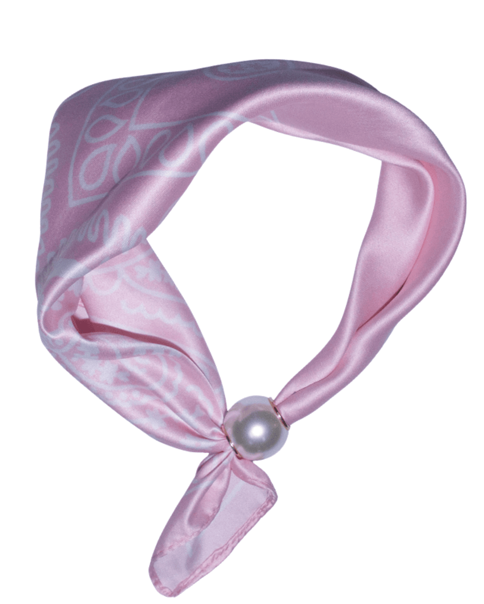 Skjerf med perle rosa