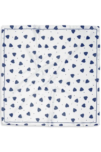 Hovedbilde Silkeskjerf hjerte blå