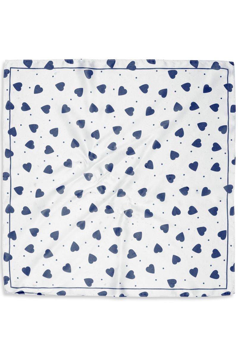 Silkeskjerf hjerte blå