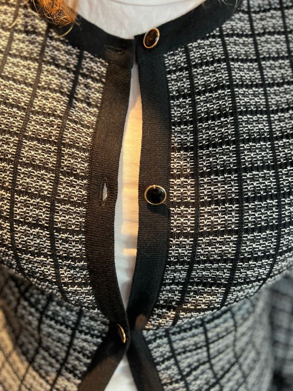 Kristin cardigan svart jacquard
