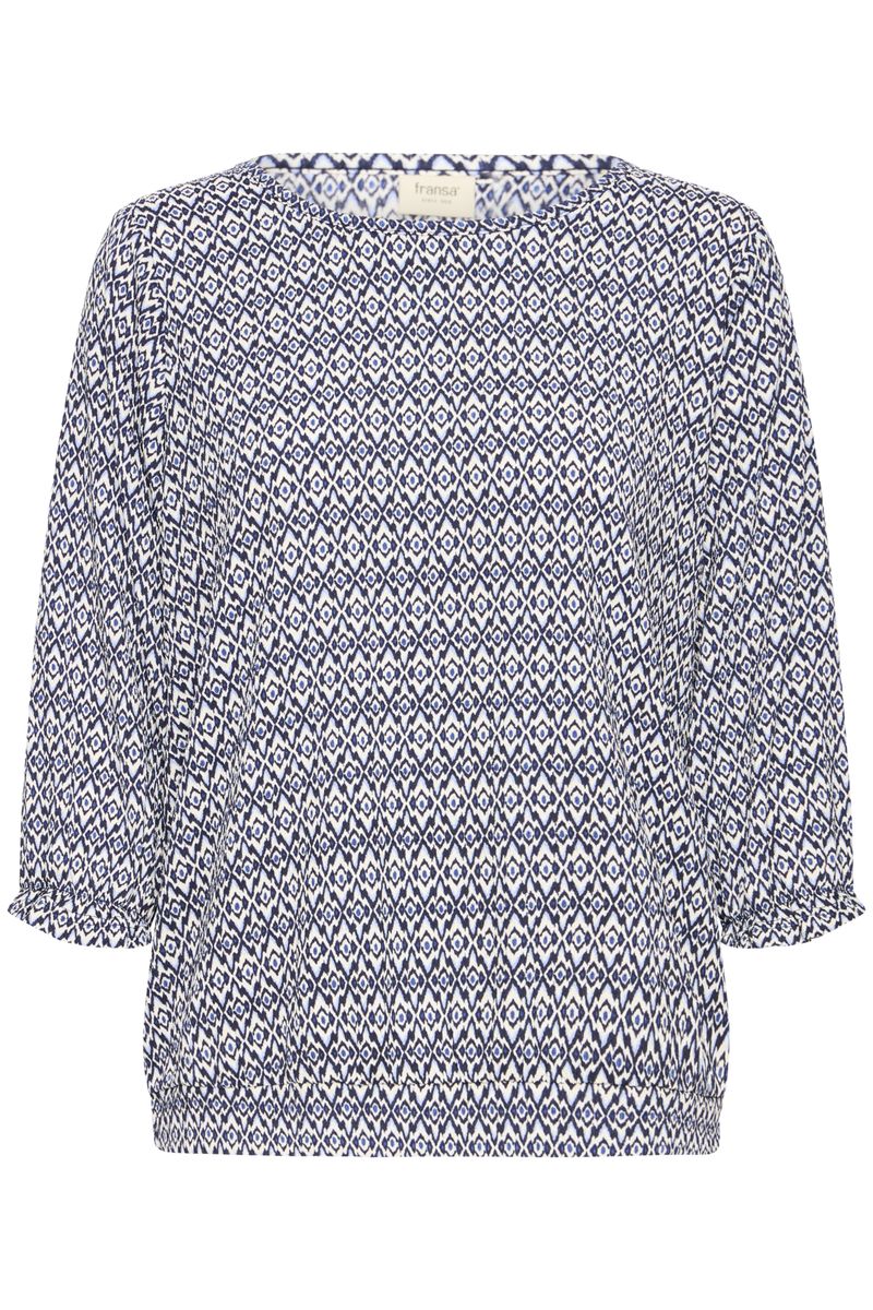 Irene topp zig zag blue