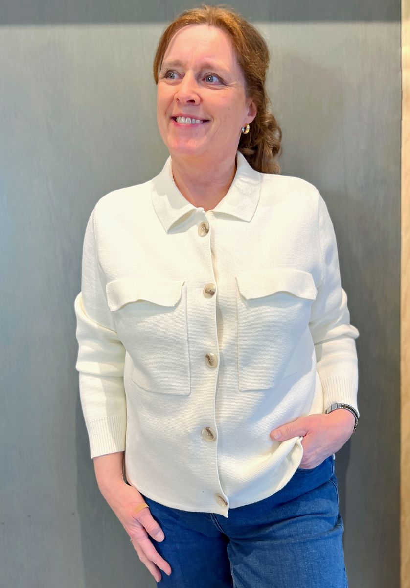 Irene myk jakke kremhvit