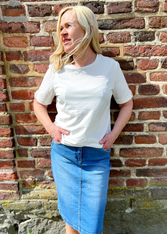 Janne olaskjørt lys denim